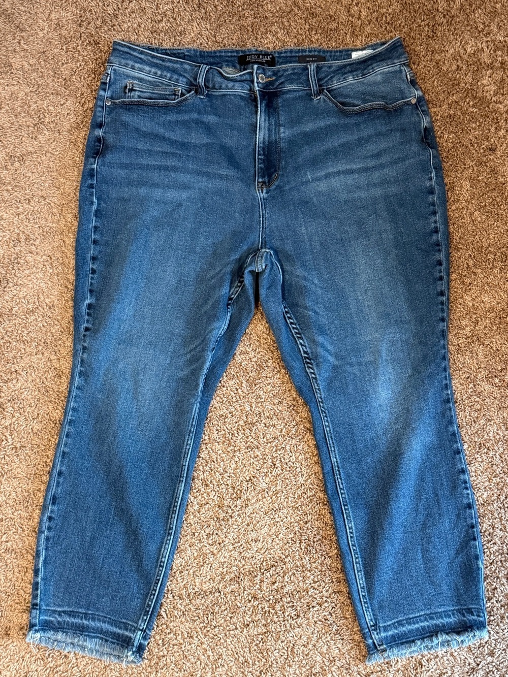 Judy Blue Dark Blue Released Hem Skinny Jeans